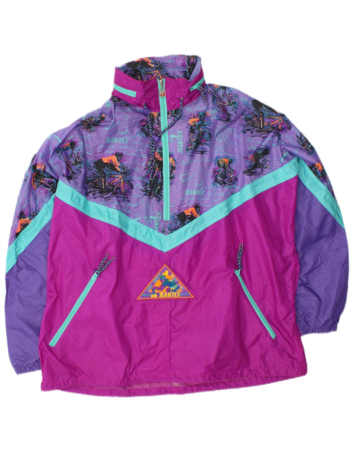 Мужской пуловер от дождя J JEANTEX с капюшоном, Великобритания, 44/46, 2XL, фиолетовый, с цветными блоками