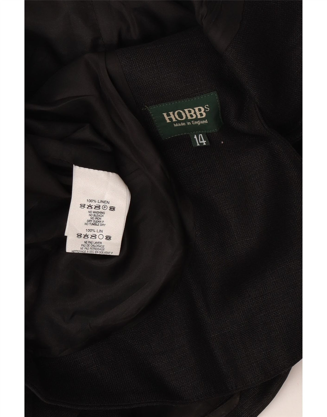 Женский укороченный пиджак Hobbs на 3 пуговицах, Великобритания 14, средний черный льняной пиджак