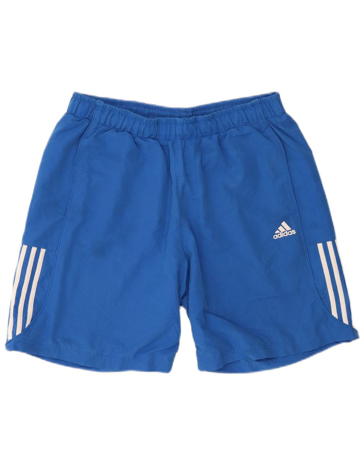 Мужские спортивные шорты Adidas Climalite, большие синие полиэстер с цветными блоками
