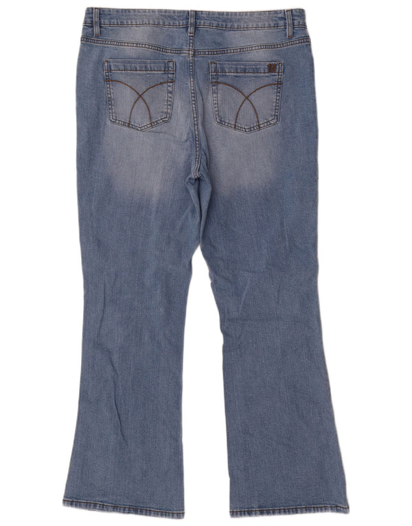 Женские джинсы Bootcut UK 16, большие размеры W36 L31, синий хлопок, одежда для экипажа