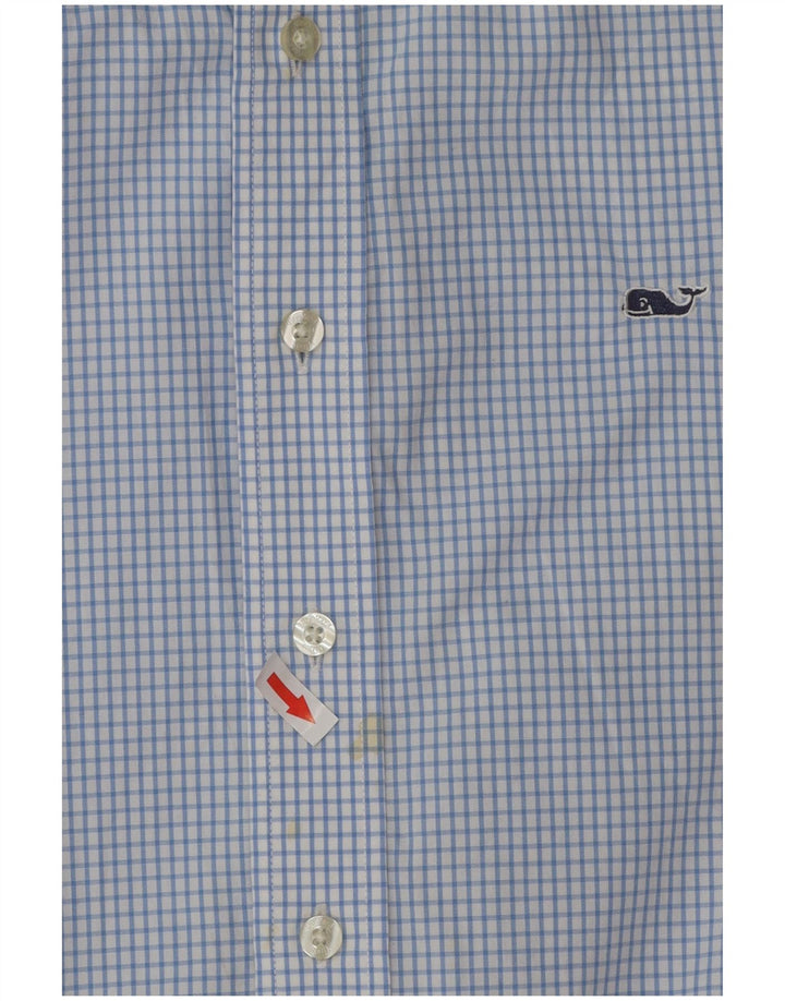 Мужская рубашка Vineyard Vines, маленькая синяя клетка, хлопок