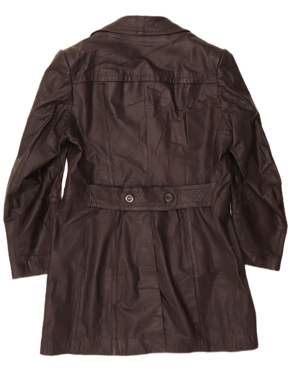 Винтажное мужское кожаное пальто UK 44 2XL, черное