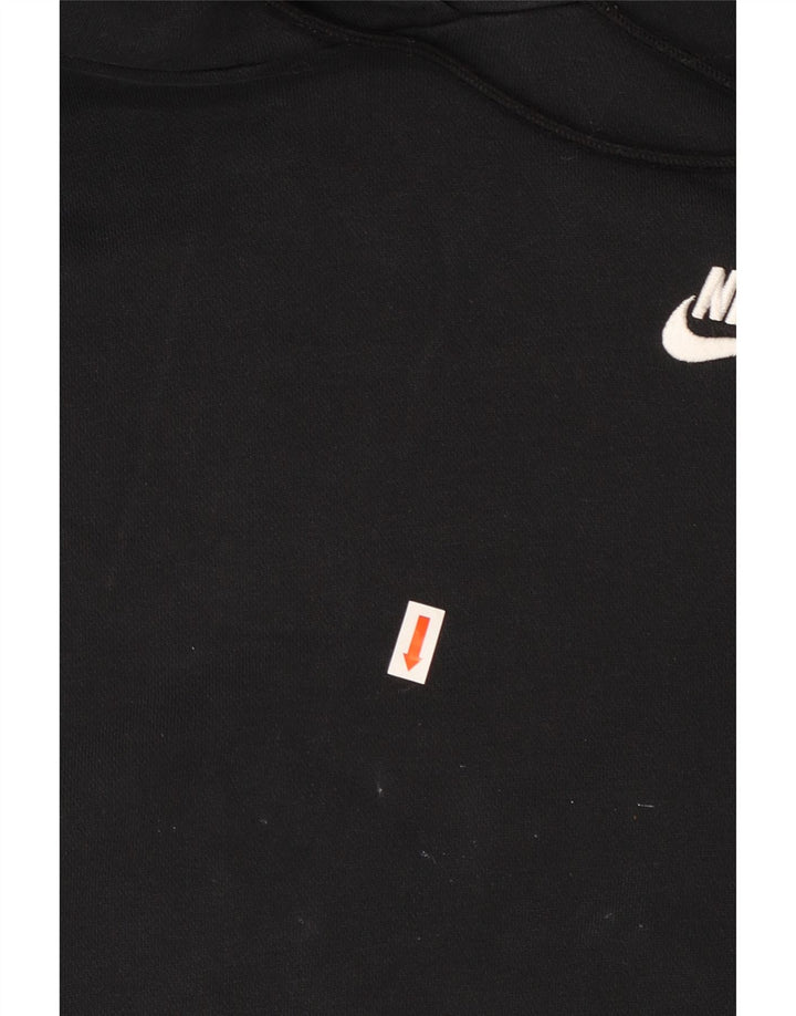 Женский джемпер с капюшоном большого размера NIKE UK 14, средний черный, хлопковый