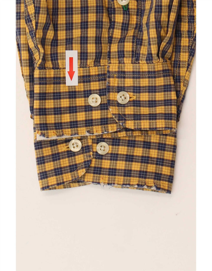 Мужская рубашка Tommy Hilfiger XL из желтого хлопка в мелкую клетку