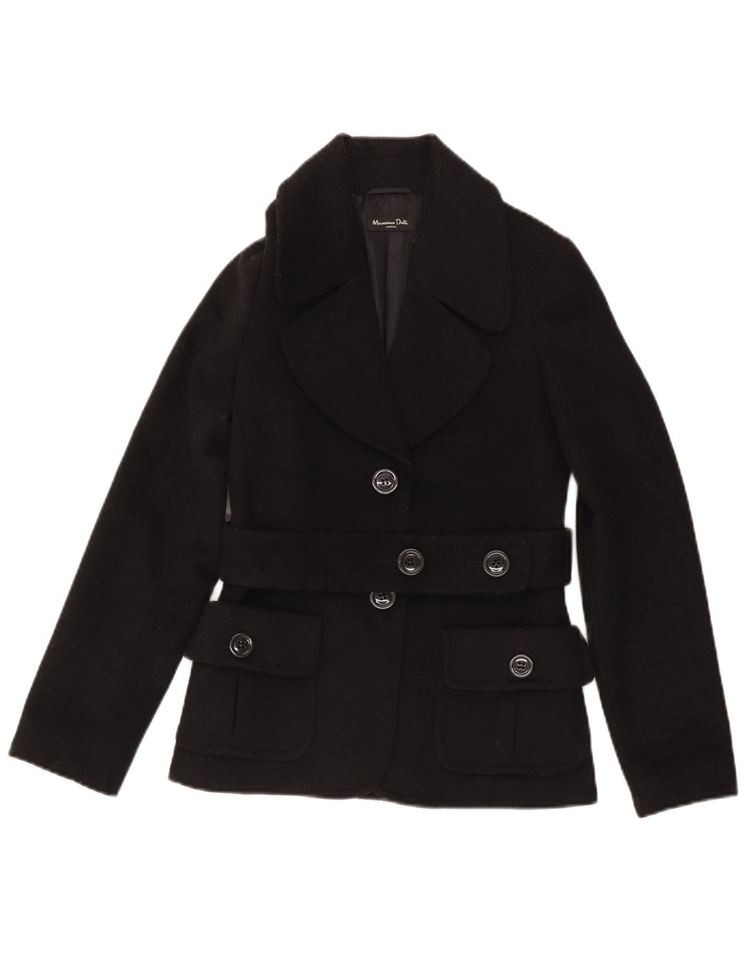 Женский пиджак Massimo Dutti на 2 пуговицах EU 36 XS, черная шерсть