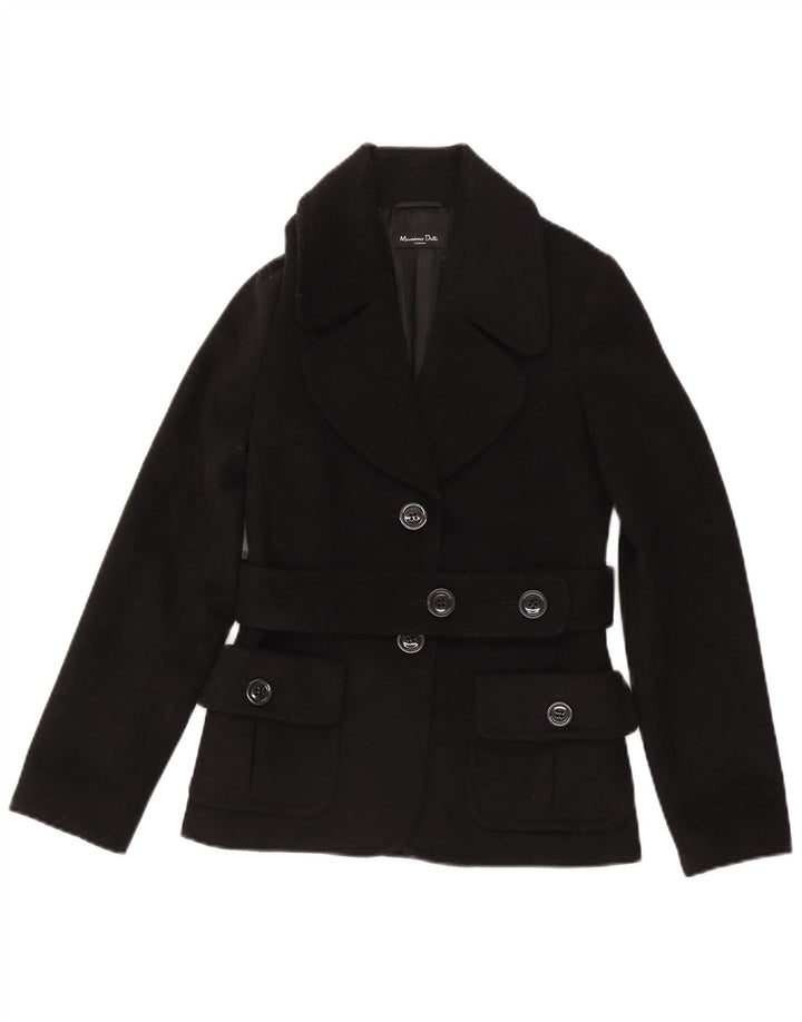 Женский пиджак Massimo Dutti на 2 пуговицах EU 36 XS, черная шерсть