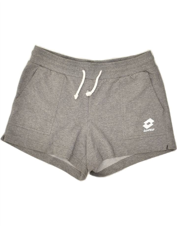 LOTTO Womens Sport Shorts UK 14 Large Grey | Vintage Lotto | Thrift | Second-Hand Lotto | Used Clothing | Messina Hembry 