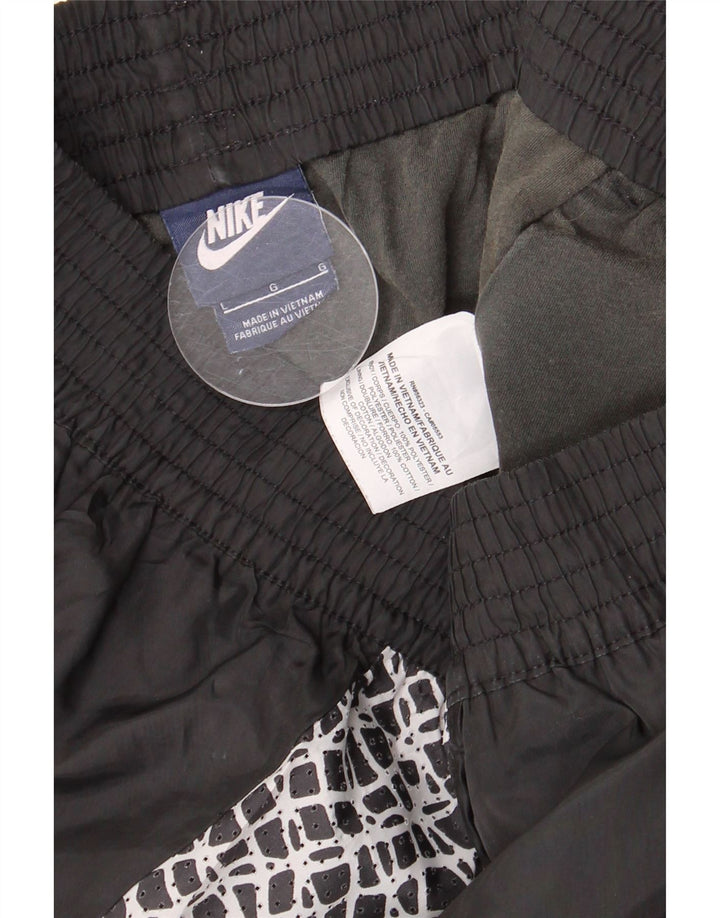 Женские спортивные шорты NIKE UK 14, большие черные полиэстер с геометрическим рисунком