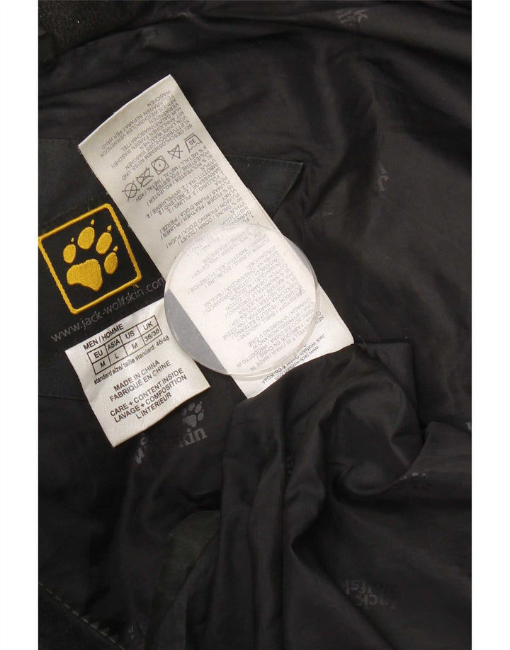 Мужская стеганая куртка с капюшоном Jack Wolfskin UK 36/38, средний черный полиэстер