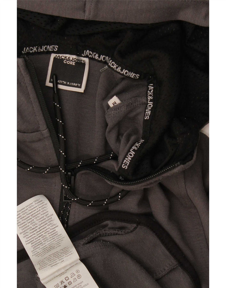 Мужской свитер с капюшоном на молнии Jack & Jones из полиэстера среднего серого цвета