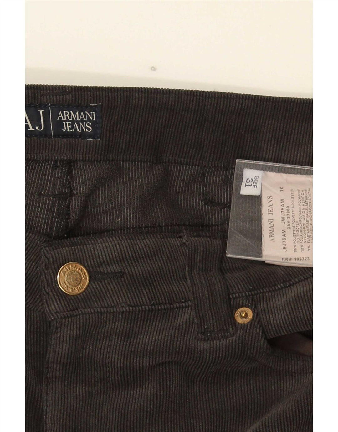Женские прямые вельветовые брюки Armani W31 L34 серые из полиэстера
