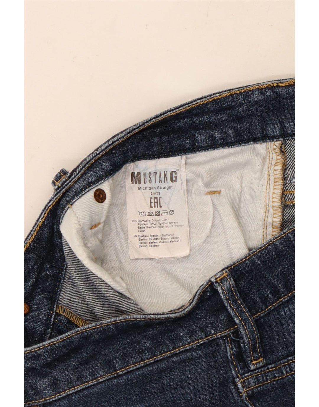 Мужские прямые джинсы MUSTANG W34 L30 темно-синие, хлопок