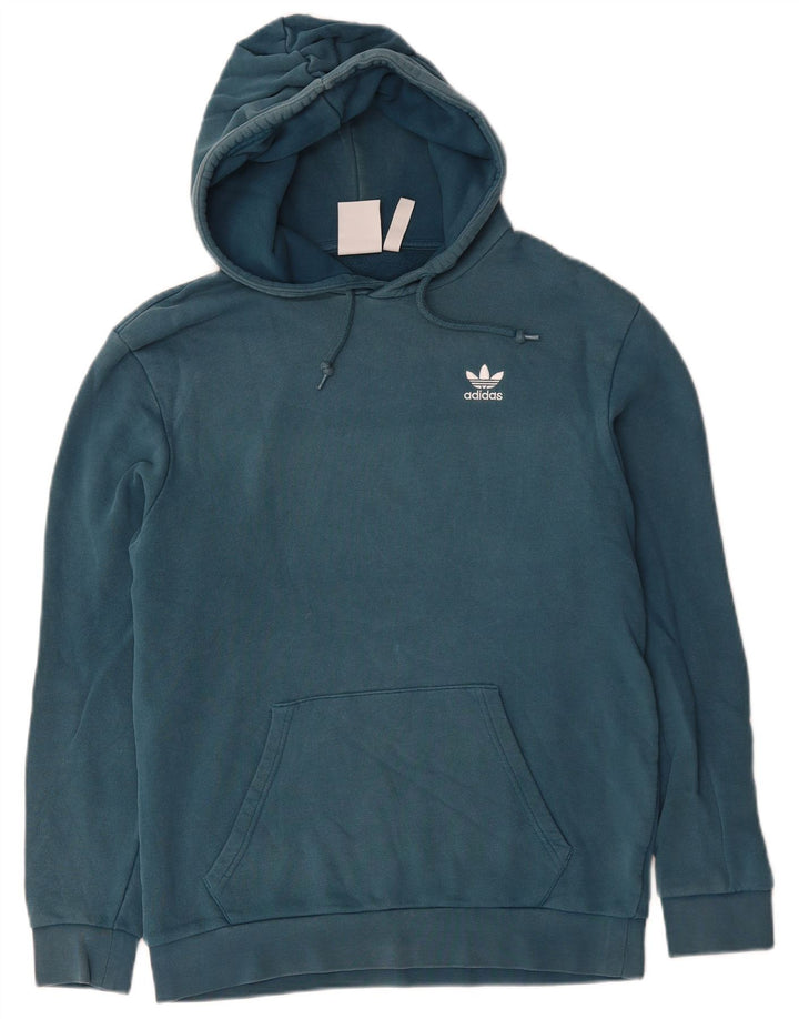 Мужской джемпер с капюшоном Adidas, маленький синий, хлопок