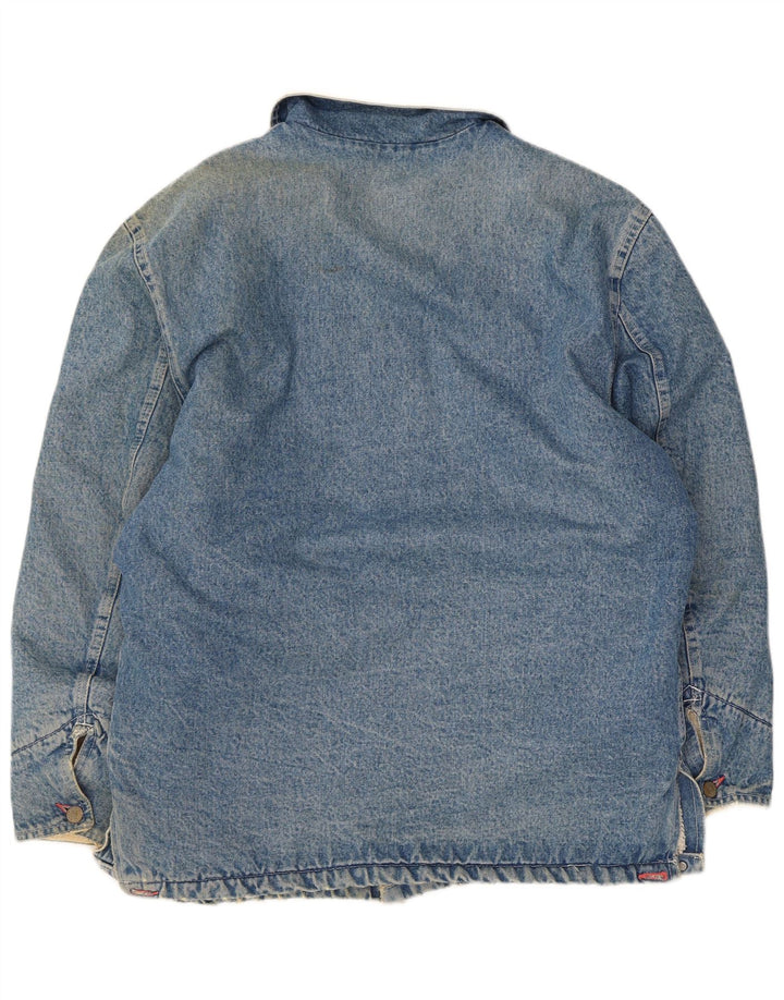 Мужская джинсовая куртка Outer из шерпа UK 40, большая синяя хлопковая ткань
