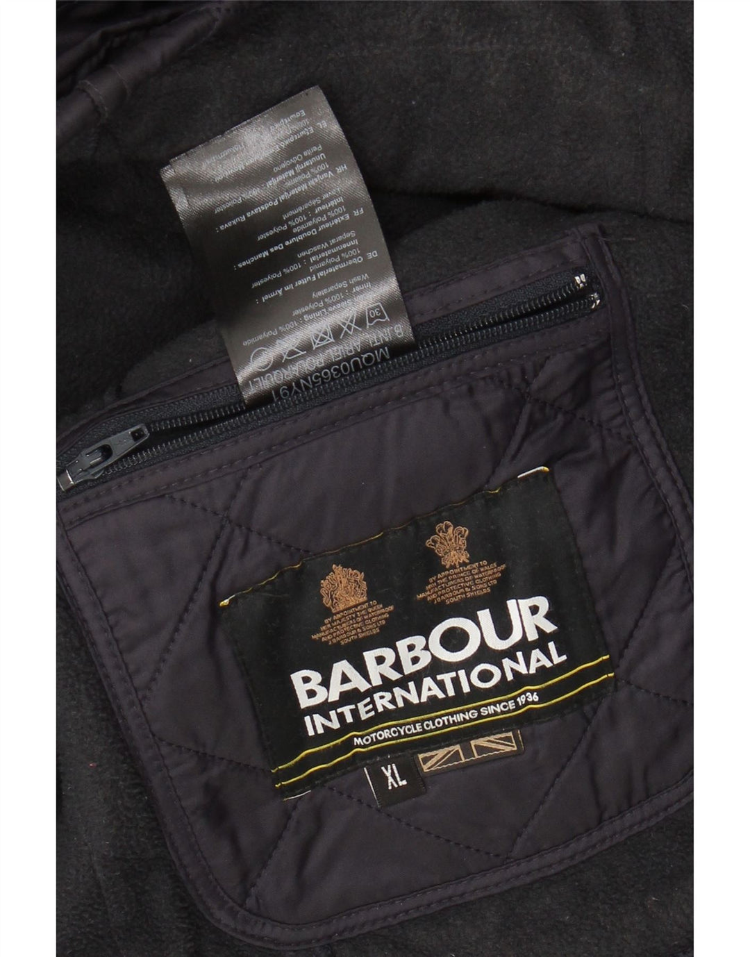 Мужская стеганая куртка BARBOUR UK 42 XL темно-синяя из полиамида