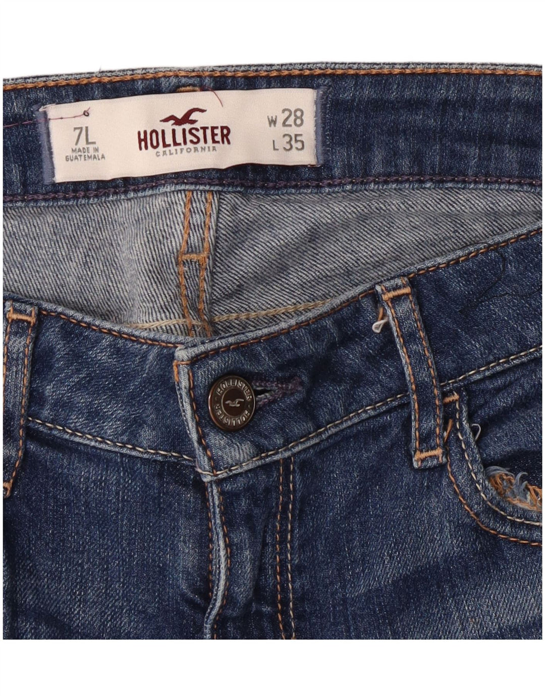 Женские укороченные джинсы Hollister US 7 Medium W28 L24 Синие