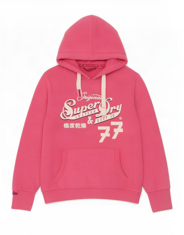 Женский джемпер с капюшоном Superdry UK 18 XL, розовый хлопок