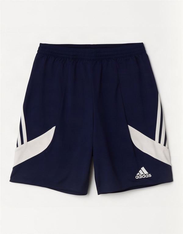 Мужские спортивные шорты Adidas Climalite, маленькие, темно-синие, полиэстер с цветными блоками