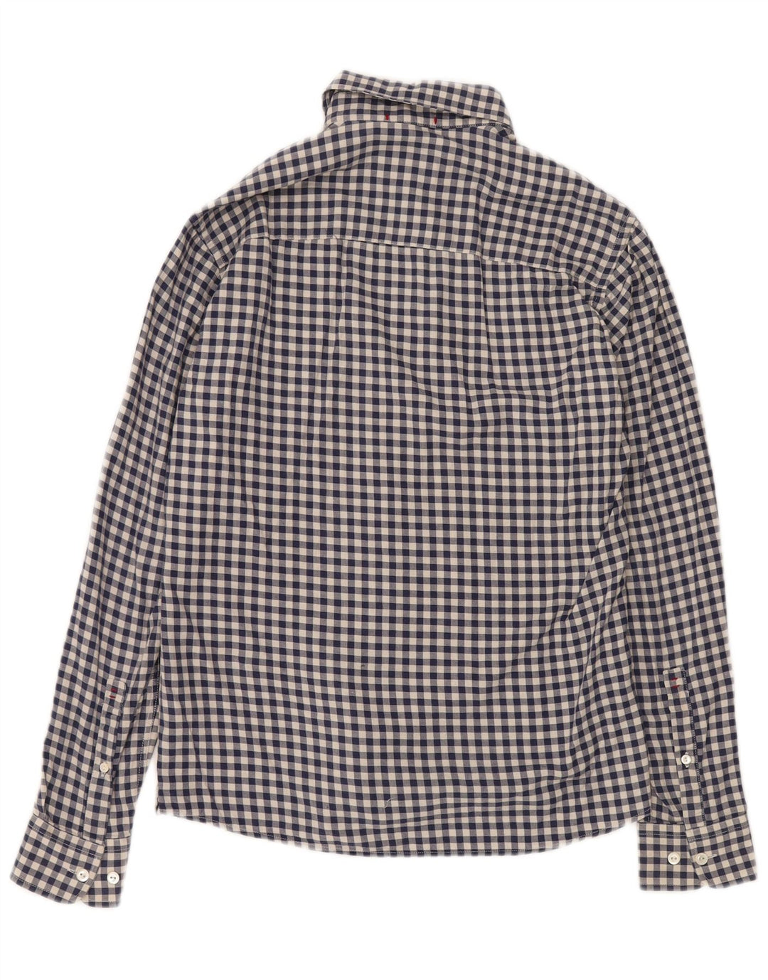 Мужская фланелевая рубашка WOOLRICH XS темно-синяя в мелкую клетку из хлопка