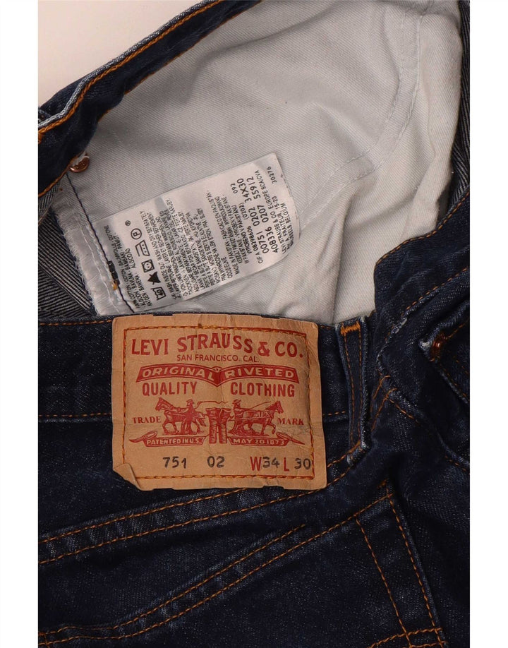 Женские прямые джинсы Levi's 751 W34 L30 синие, хлопок