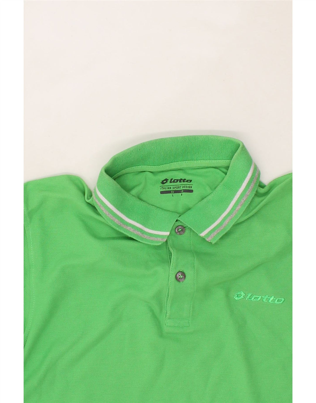 LOTTO Mens Polo Shirt Medium Green Cotton Vintage Lotto and Second-Hand Lotto from Messina Hembry 