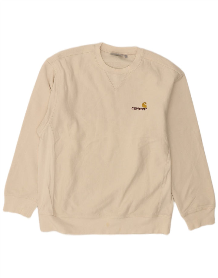 Мужской свитшот Carhartt, большой хлопковый бежевый джемпер