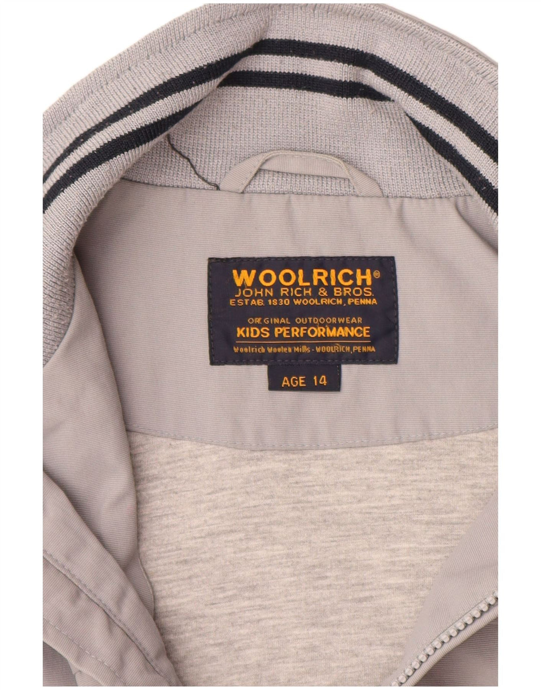 Куртка-бомбер WOOLRICH для мальчиков 13–14 лет, серый нейлон
