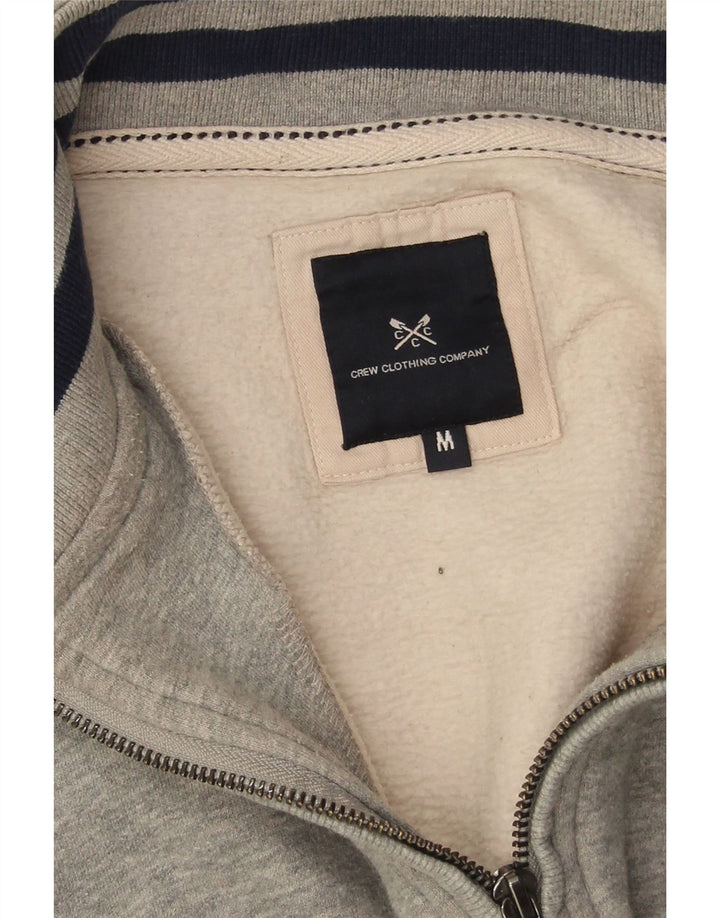 Crew Clothing Мужской свитшот с воротником на молнии, джемпер среднего серого цвета, хлопок