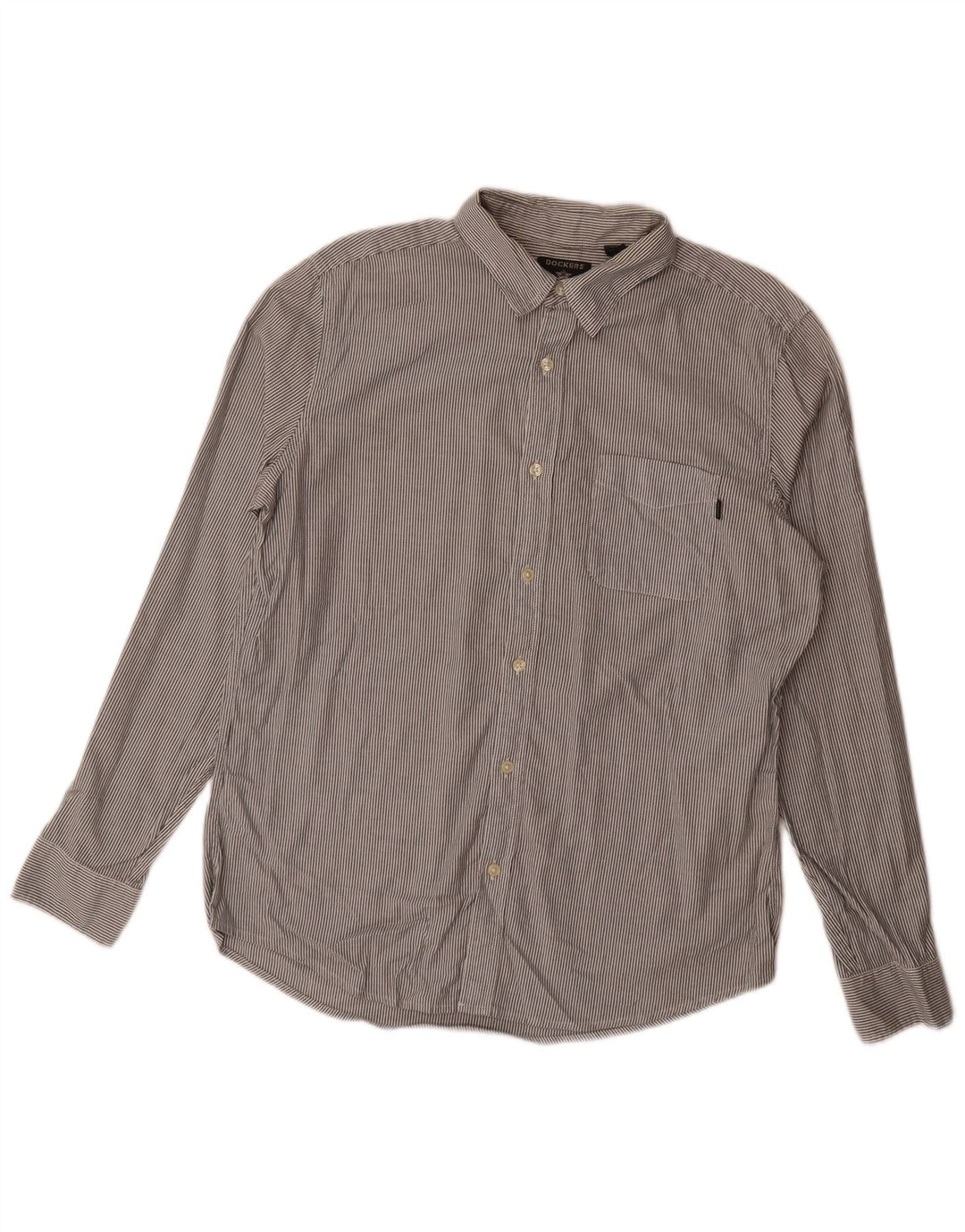 Мужская тонкая рубашка Dockers, большая серая хлопковая полоска