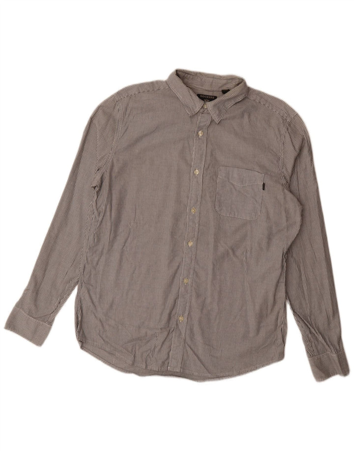 Мужская тонкая рубашка Dockers, большая серая хлопковая полоска