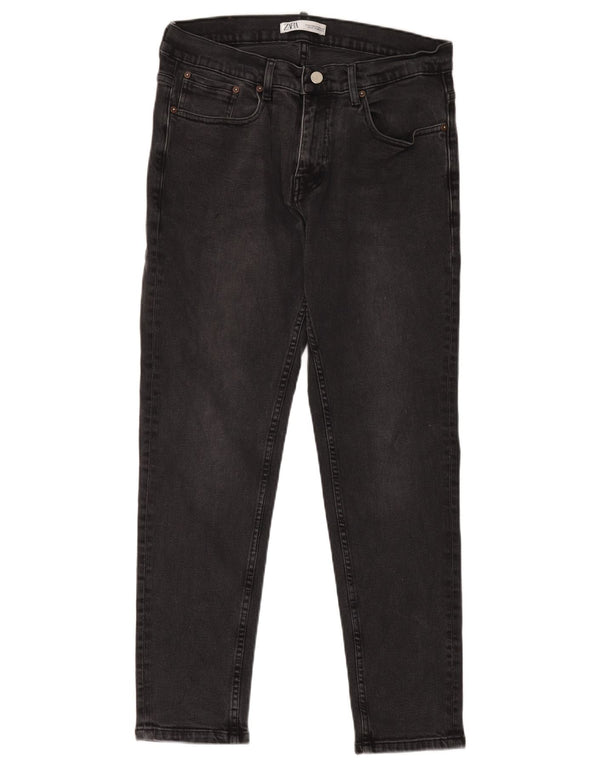 Мужские джинсы скинни Zara EU 44, большие W34 L29, черный хлопок