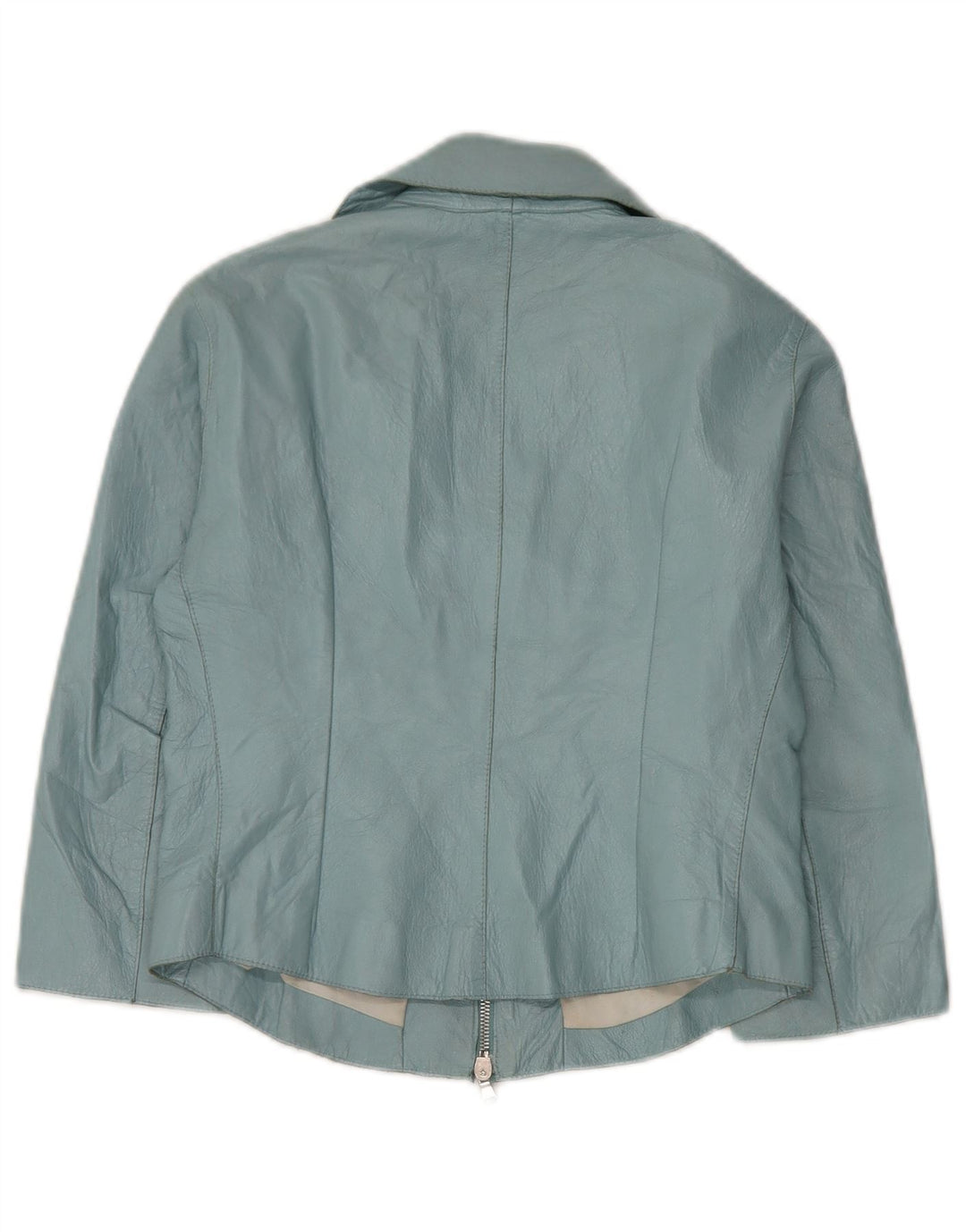 Винтажное женское кожаное болеро с рукавом 3/4 IT 42 Medium Blue Leather