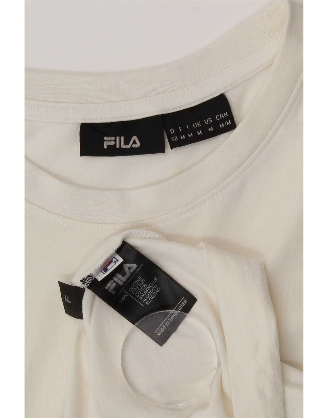 Fila Мужская футболка с рисунком Топ среднего размера, белый хлопок