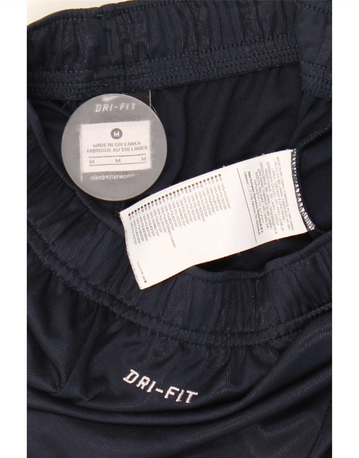 Мужские спортивные шорты Nike Dri Fit среднего размера, темно-синие полосатые, полиэстер