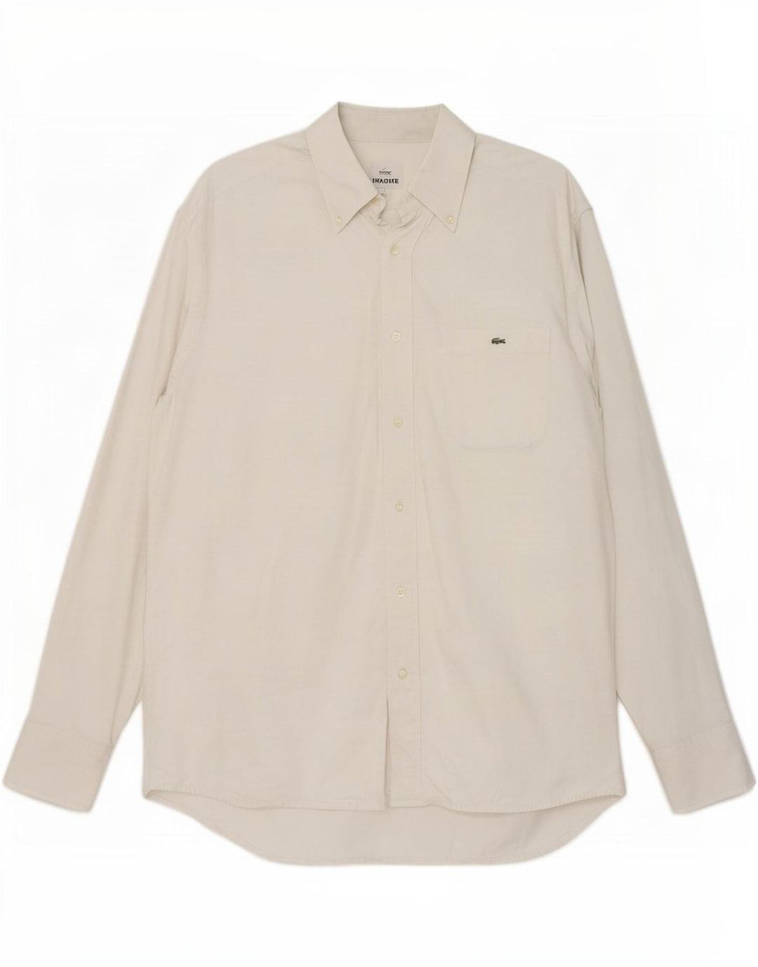 Мужская рубашка Lacoste, размер 42, большая белая хлопковая ткань