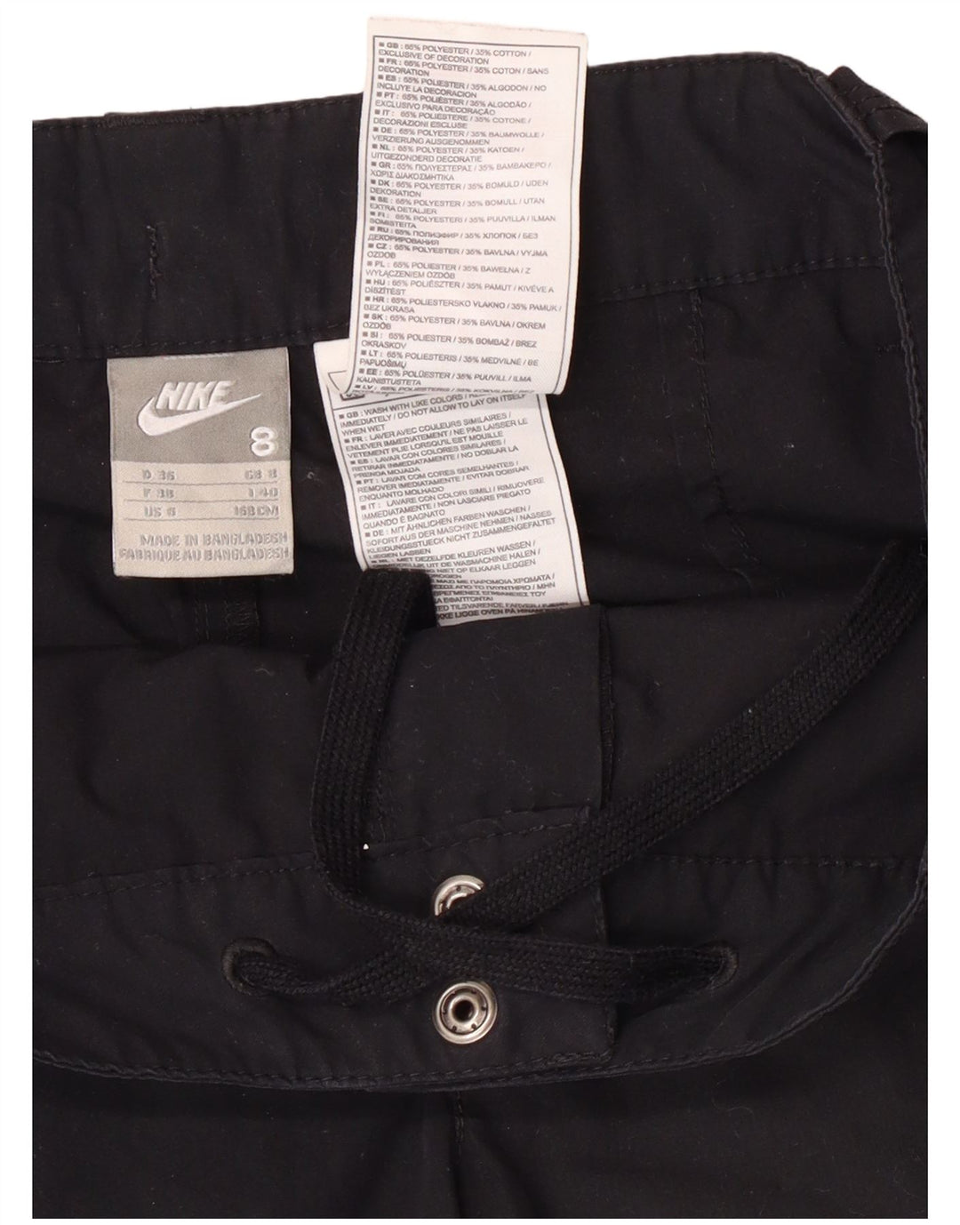 Женские прямые брюки-карго Nike UK 8, маленькие W28 L26, черные, полиэстер