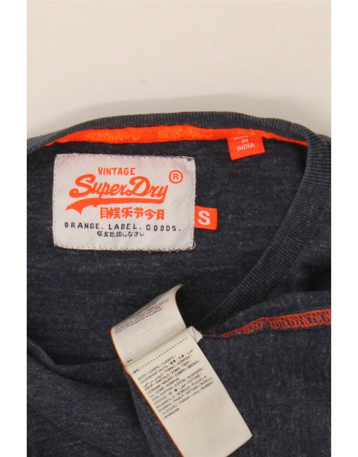 Мужской топ Superdry с длинным рукавом, маленький темно-синий, крапчатый, хлопок