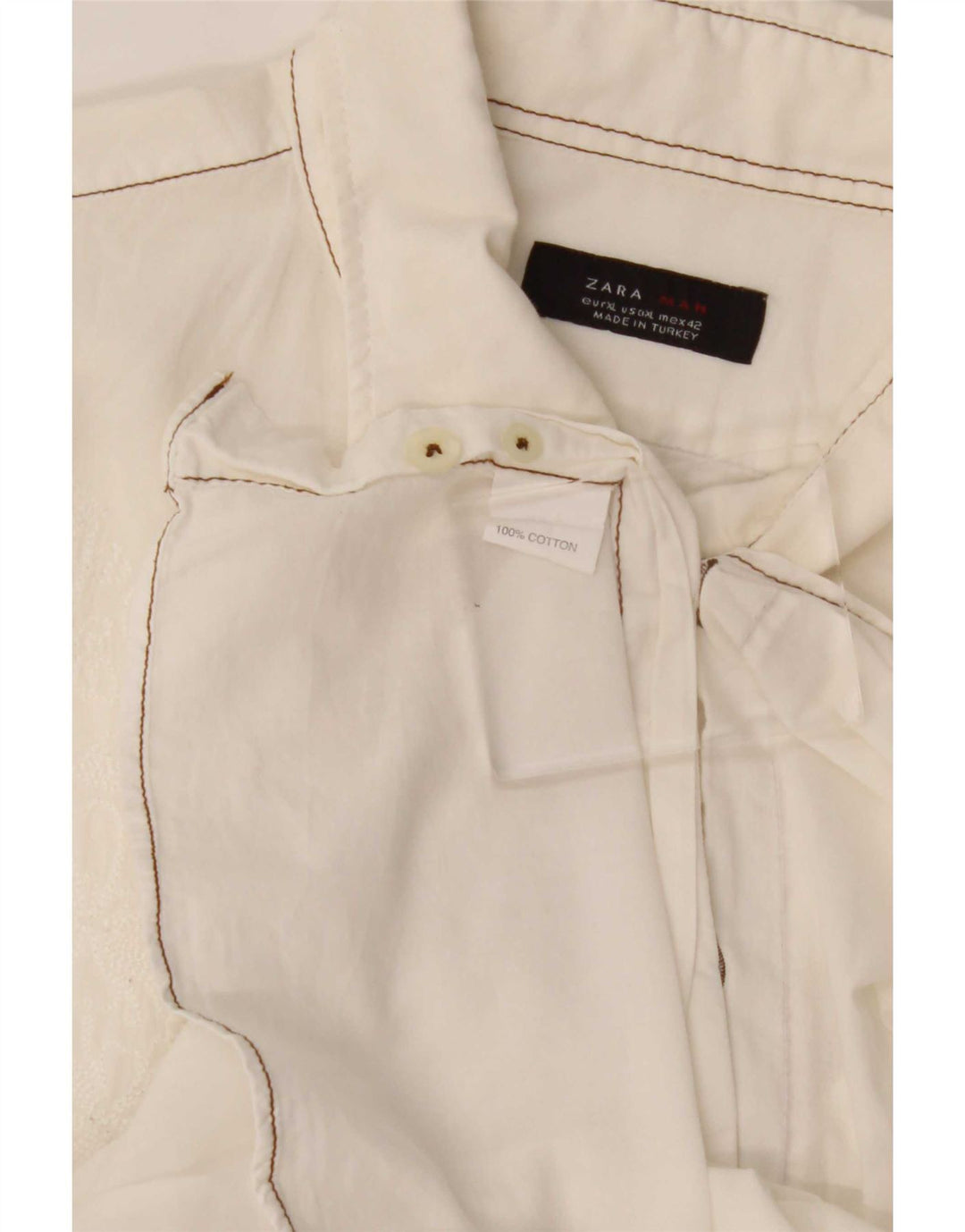 Мужская рубашка Zara XL, белый хлопок