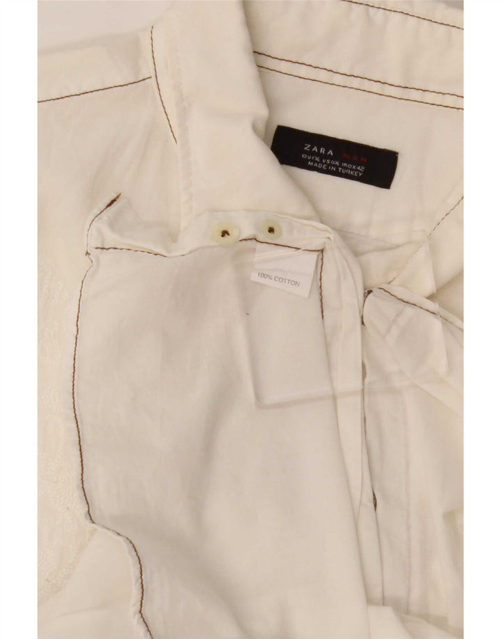 Мужская рубашка Zara XL, белый хлопок
