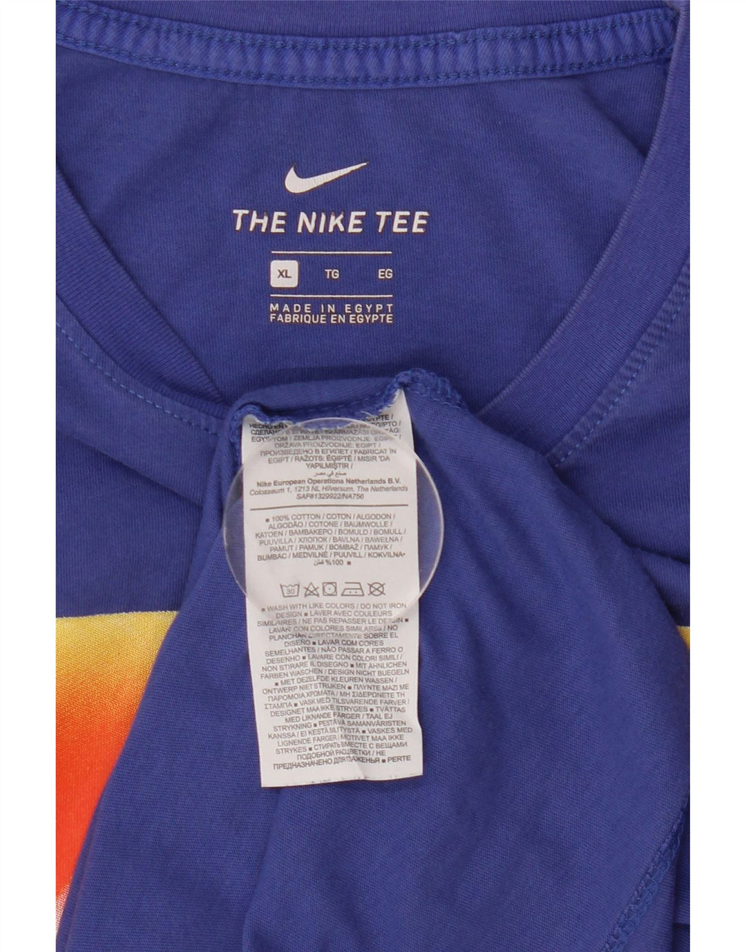Мужская футболка с рисунком Nike Top XL, синяя, хлопок