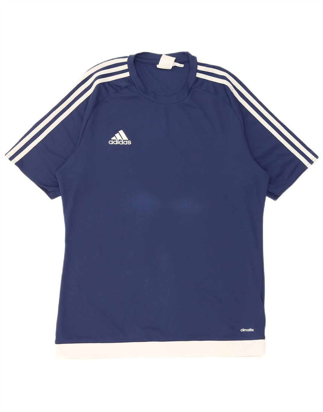 Мужская футболка Adidas Climalite, верх среднего цвета, темно-синий, полиэстер с цветными блоками