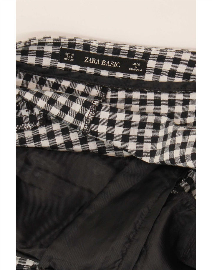Женские узкие брюки чинос Zara Medium W30 L26, черные в мелкую клетку