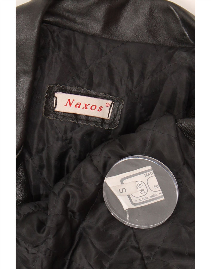 VINTAGE Mens Leather Coat UK 36 Small Black Leather Vintage Vintage and Second-Hand Vintage from Messina Hembry 