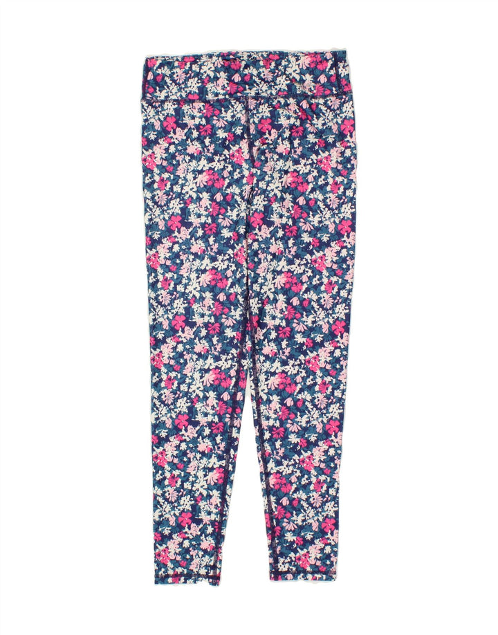 EDDIE BAUER Girls Leggings 14-15 Years Large Blue Floral Polyester Vintage Eddie Bauer and Second-Hand Eddie Bauer from Messina Hembry 