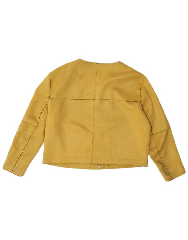 Женская укороченная куртка-бомбер Zara UK 16, большая желтая