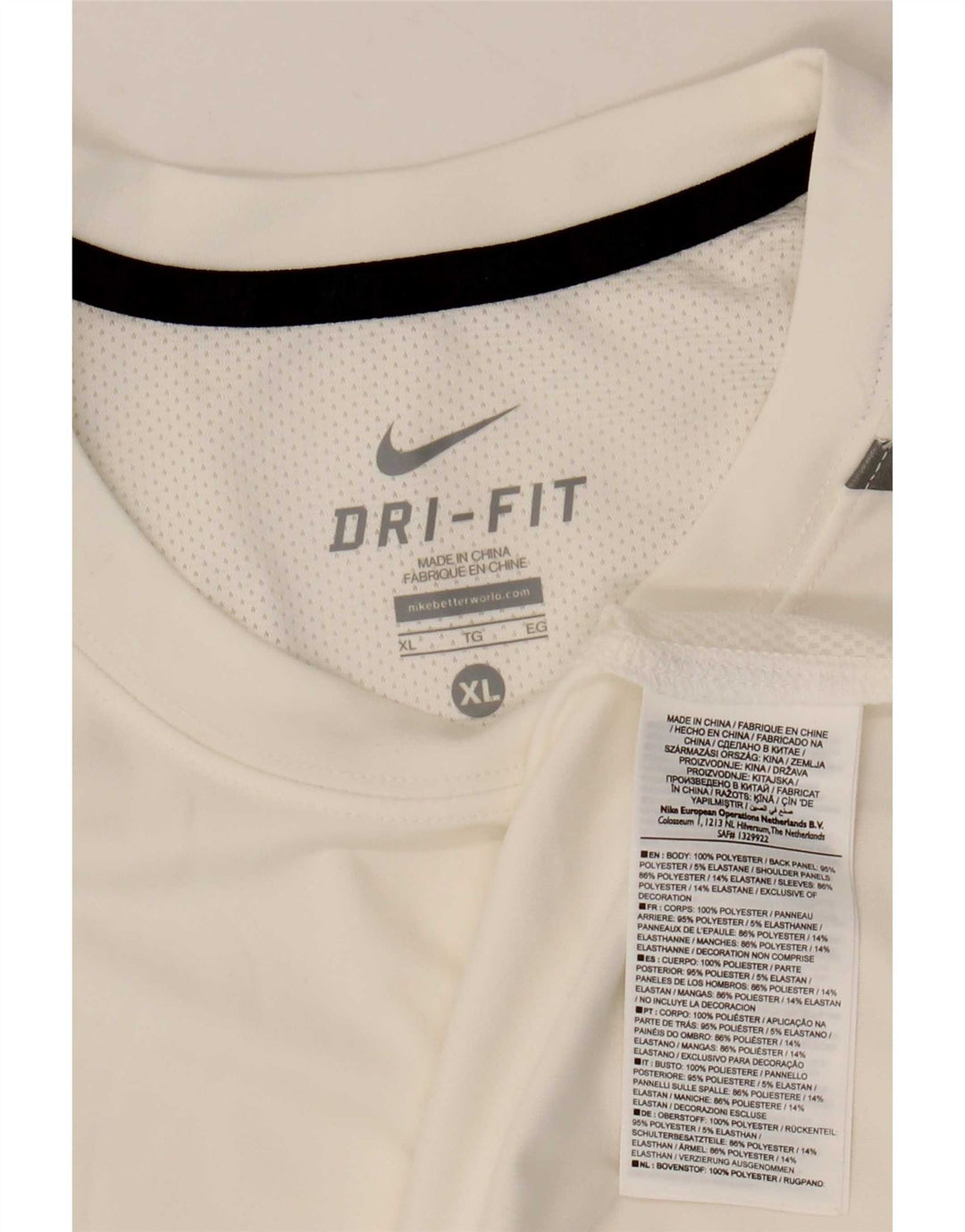Мужская футболка Nike Dri Fit Top XL, белый полиэстер