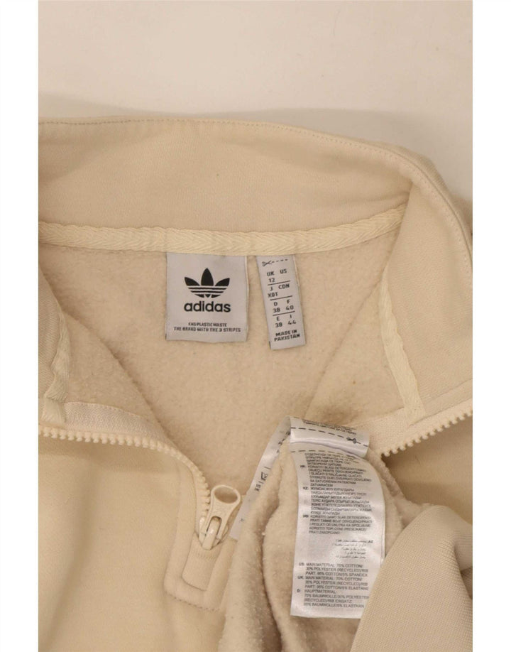 Женский свитер оверсайз с рисунком Adidas UK 12, средний бежевый