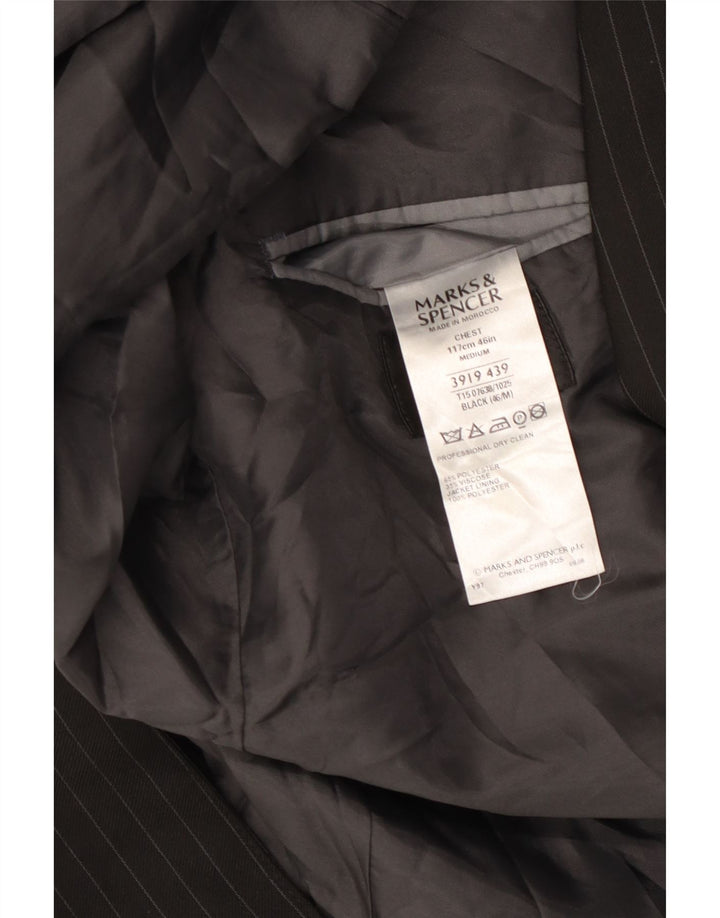 Мужской пиджак на двух пуговицах MARKS & SPENCER UK 46 3XL, черный в тонкую полоску