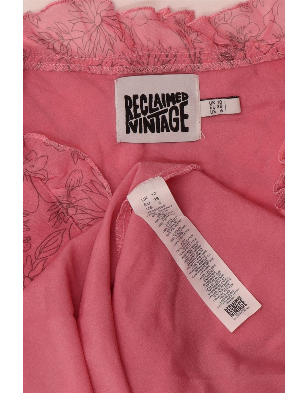 Винтажное женское платье А-силуэта без рукавов, Великобритания, 10 шт., маленький розовый цветочный полиэстер