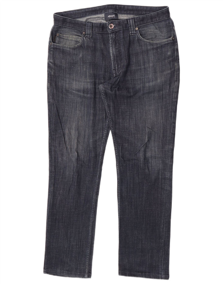 Мужские прямые джинсы Armani W33 L29 синие, хлопок